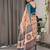 red floral printed pure cotton saree
