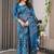 blue floral pure cotton designer saree