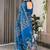 blue floral pure cotton designer saree