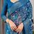 blue floral pure cotton designer saree
