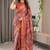 red floral zari pure cotton heavy work saree