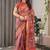 red floral zari pure cotton heavy work saree