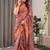 red floral zari pure cotton heavy work saree