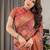 red floral zari pure cotton heavy work saree