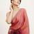 peach ombre dyed beads and stones satin saree
