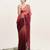 peach ombre dyed beads and stones satin saree