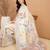 off_white floral kantha work  tussar saree