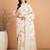 off_white floral kantha work silk cotton designer tussar saree