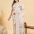 off_white floral kantha work silk cotton tussar saree