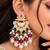 ruby green kundan & agate stone earrings  gold plated