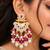 ruby kundan & agate stone earrings  gold plated