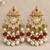 ruby pista kundan & agate stone earrings  gold plated