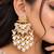 white kundan & agate stone earrings  gold plated