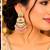 pink pista kundan & agate stone earrings  gold plated