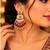 ruby kundan & agate stone earrings  gold plated