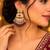 ruby pista kundan & agate stone earrings  gold plated