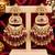 ruby pista kundan & agate stone earrings  gold plated