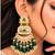 green kundan & agate stone earrings  gold plated
