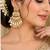 white kundan & agate stone earrings  gold plated
