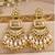 white kundan & agate stone earrings  gold plated