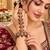 maroon stone & agate stone haath phool (hath panja), antique gold plated