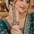 green stone & agate stone haath phool (hath panja), antique gold plated