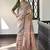Purple pink pink & magenta floral embroidered silk blend saree