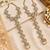 white stone & agate stone haath phool (hath panja), antique gold plated