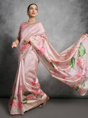 Cream black floral pure chiffon designer saree 2