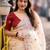 Lavender multicolor floral sequinned poly chiffon designer saree