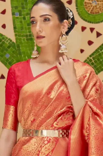 Blue teal floral embroidered saree