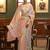 Sea green red floral sequinned saree