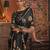 black black & gold-toned ethnic motifs zari silk blend banarasi saree