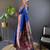 blue woven design zari silk blend paithani saree