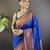blue woven design zari silk blend paithani saree