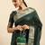 green embellished sequinned art silk saree