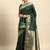 green embellished sequinned art silk saree