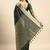 green embellished sequinned art silk saree