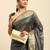 grey embellished sequinned art silk saree
