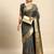 grey embellished sequinned art silk saree