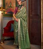 green striped zari banarasi saree