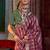 Pink green floral embroidered silk blend saree