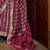 Pink green floral embroidered silk blend saree