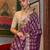 purple striped woven design banarasi saree