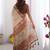 cream ethnic motifs printed pure cotton saree