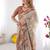cream ethnic motifs printed pure cotton saree