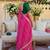 pink ethnic motifs gotta patti pure georgette heavy work leheriya saree