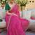pink ethnic motifs gotta patti pure georgette heavy work leheriya saree