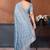 blue embellished embroidered silk blend heavy work saree