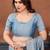 blue embellished embroidered silk blend heavy work saree